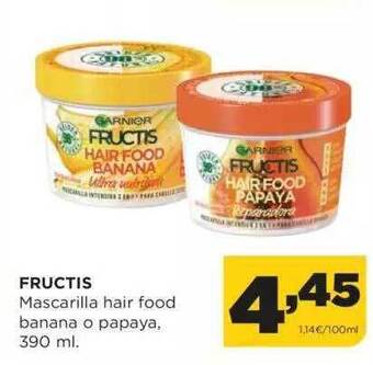 Alimerka Fructis Mascarilla Hair Food Banana O Papaya oferta