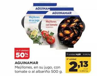 Alimerka La 2a Unidad 50% Dto Aguinamar Mejillones En Su Jugo Con Tomate O Al Albariño oferta