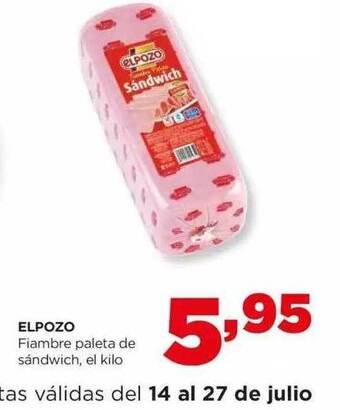 Alimerka Elpozo Fiambre Paleta De Sándwich oferta