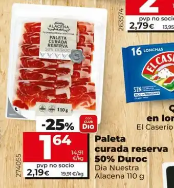 Dia Dia Nuestra Alacena Paleta curada reserva 50% Duroc 110 g oferta