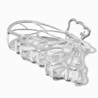 Claire's Silver filigree butterfly medium metal hair claw oferta