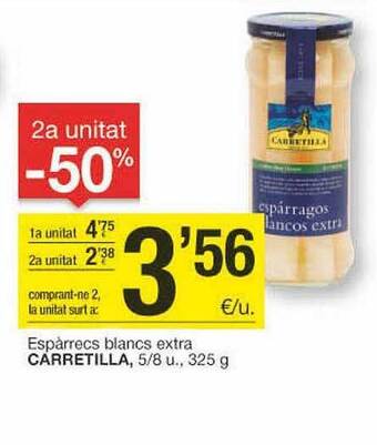 BonpreuEsclat 2a Unitat -50% Espàrrecs Blancs Extra Carretilla oferta
