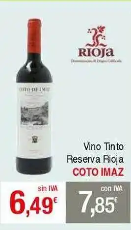Masymas Vino Tinto Reserva Rioja Coto Imaz oferta