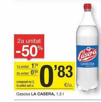 BonpreuEsclat 2a Unitat -50% Gasosa La Casera oferta