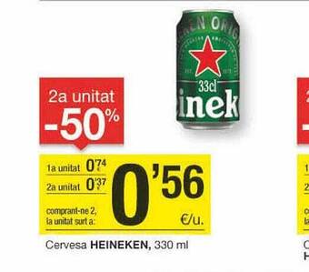 BonpreuEsclat 2a Unitat -50% Cervesa Heineken oferta
