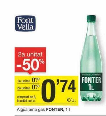 BonpreuEsclat 2a Unitat -50% Aigua Amb Gas Fonter oferta