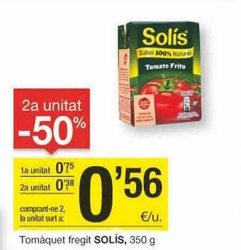 BonpreuEsclat 2a Unitat -50% Tomàquet Fregit Solís oferta