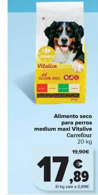 Carrefour Alimento Seco Para Perros Medium Maxi Vitalive Carrefour oferta