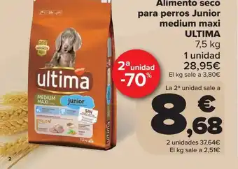 Carrefour 2a Unitat -70% Alimento Seco Para Perros Junior Medium Maxi Ultima oferta