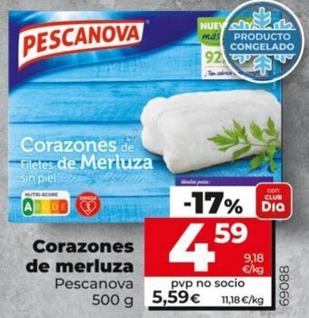 Dia Pescanova Corazones de merluza 500 g oferta