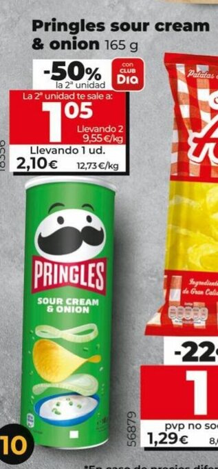 Dia Pringles sour cream & onion 165 g oferta