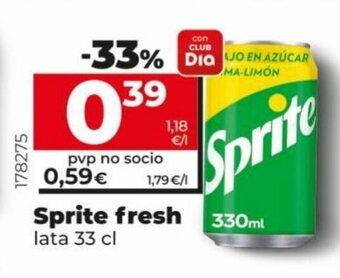 Dia Sprite fresh lata 33 cl oferta
