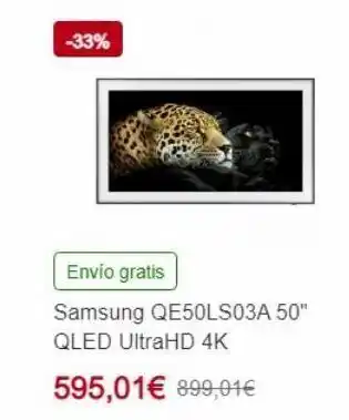 PC Componentes -33% envío gratis samsung qe50ls03a 50" qled ultrahd 4k 595,01€ 899,01€ oferta