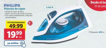 Lidl Plancha de vapor philips oferta
