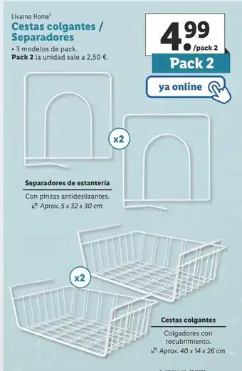 Lidl Cesta colgante livarno oferta