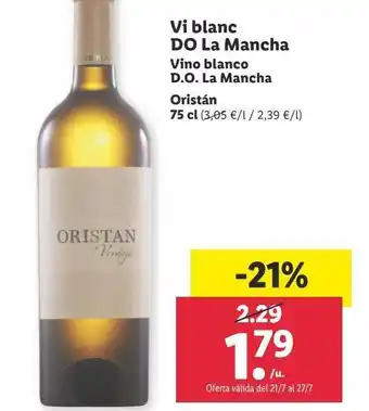 Lidl Vino blanco la mancha oferta