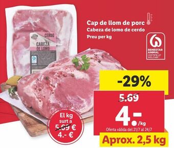 Lidl Cabeza de lomo oferta