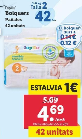 Lidl Pañales lupilu oferta