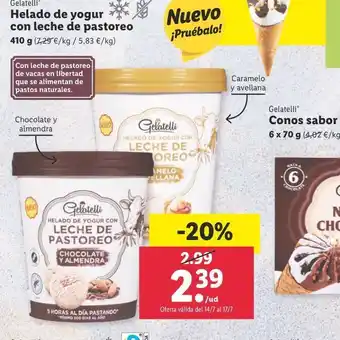 Lidl Helado de yogur con leche de pastoreo oferta