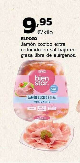 Supermercados Lupa Elpozo Jamón Cocido Extra Reducido En Sal Bajo En Grasa Libre De Alérgenos oferta