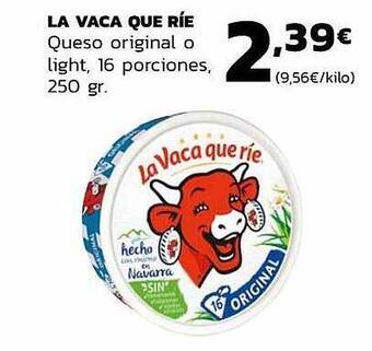 Supermercados Lupa La Vaca Que Ríe Queso Original O Light 16 Porciones oferta