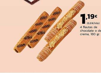 Supermercados Lupa 4 Flautas De Chocolate O De Crema oferta