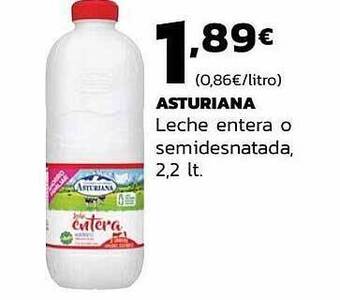 Supermercados Lupa Asturiana Leche Entera O Semidesnatada oferta