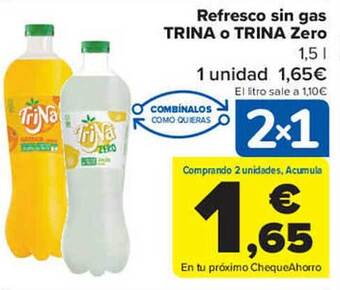 Carrefour Refresco Sin Gas Trina O Trina Zero oferta
