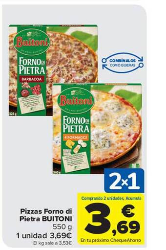 Carrefour Pizzas Forno Di Pietra Buitoni oferta