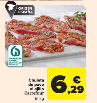 Carrefour Chuleta De Pavo Al Ajillo Carrefour El Kg oferta