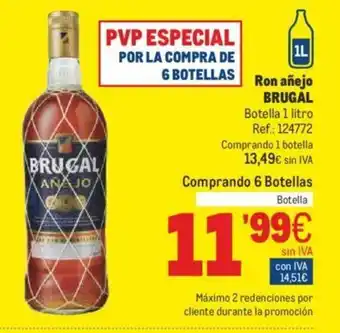 Makro Brugal Ron Añejo Botella 1 litro oferta