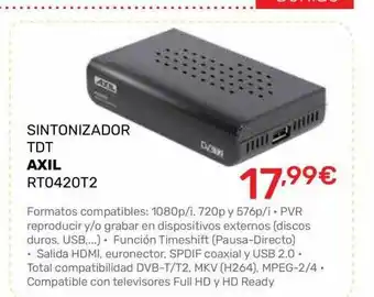 Cenor Sintonizador Tdt Axil oferta