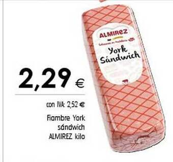 Cash Ifa Fiambre York Sándwich Almirez oferta