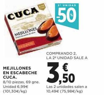 Hipercor 2a Unidad -50% Mejillones En Escabeche Cuca oferta