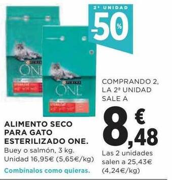Hipercor 2a Unidad -50% Alimento Seco Para Gato Esterilizado One oferta