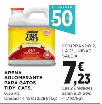 Hipercor 2a Unidad -50% Arena Aglomerante Para Gatos Tidy Cats oferta