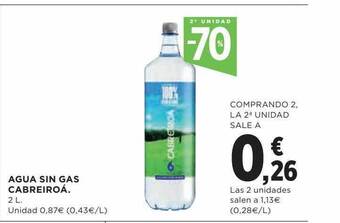 Hipercor 2a Unidad -70% Agua Sin Gas Cabreiroá oferta