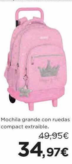 Hipercor Mochila Grande Con Ruedas Compact Extraible oferta