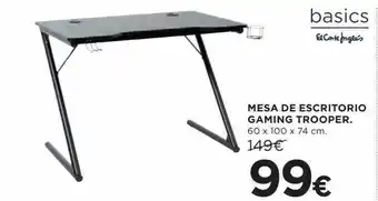 Hipercor Mesa De Escritorio Gaming Trooper oferta