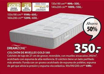 JYSK Colchón De Muelles Gold S60 oferta