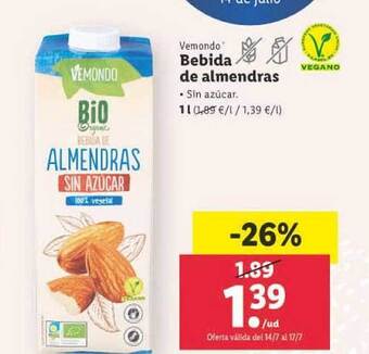 Lidl Bebida De Almendras oferta