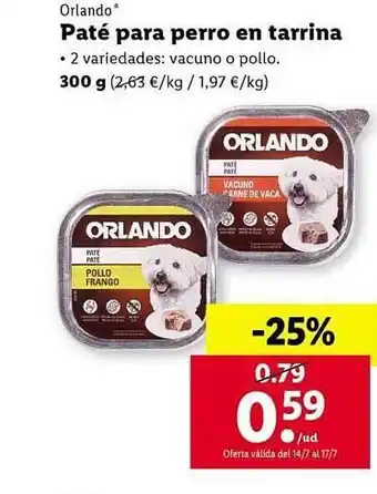 Lidl Paté Para Perro En Tarrina oferta