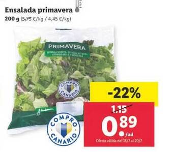 Lidl Ensalada Primavera oferta