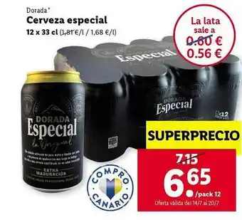 Lidl Dorada Cerveza Especial oferta