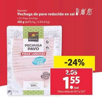 Lidl Pechuga De Pavo Reducido En Sal oferta