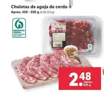 Lidl Chuletas De Aguja De Cerdo oferta