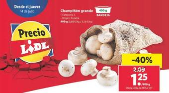 Lidl Champiñón Grande oferta