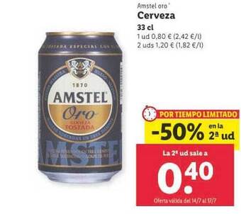 Lidl Amstel Oro Cerveza oferta