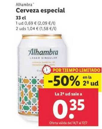 Lidl Alhambra Cerveza Especial oferta