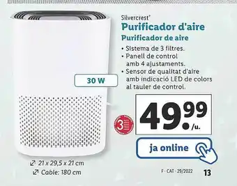 Lidl Silvercrest Purificador De Aire oferta